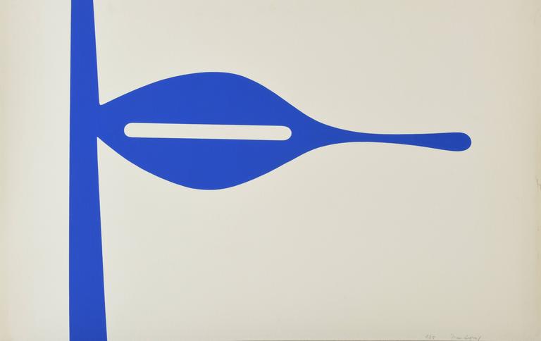 Jean Legros, Pochoir Composition bleue, 1972