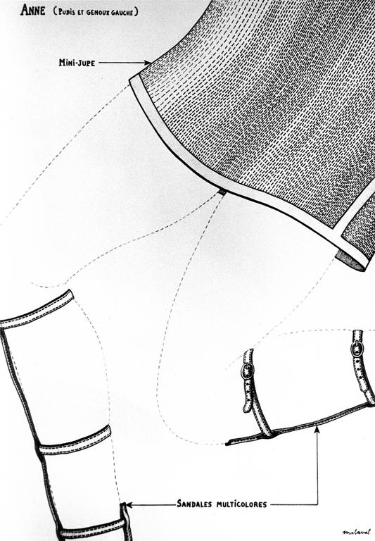 Catalogue raisonné, Robert Malaval, Anne : pubis et genoux gauche