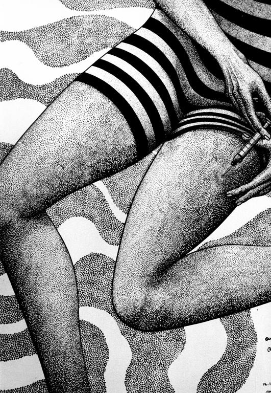 Catalogue raisonné, Robert Malaval, Anne : Genoux gauche et pubis - La Piqûre