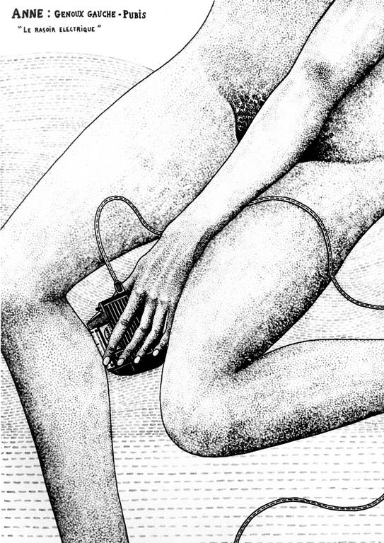 Catalogue raisonné, Robert Malaval, Anne : Genoux gauche - pubis "Le Rasoir électrique"