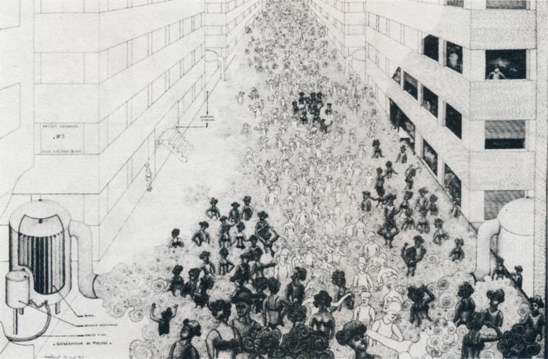 Catalogue raisonné, Robert Malaval, Projet de Carnaval : N°3, Corso d'Aliment Blanc - 1964