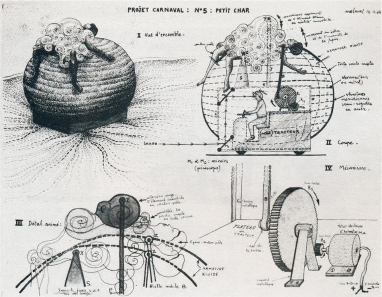 Catalogue raisonné, Robert Malaval, Projet de carnaval : N°5, Petit char - 1964