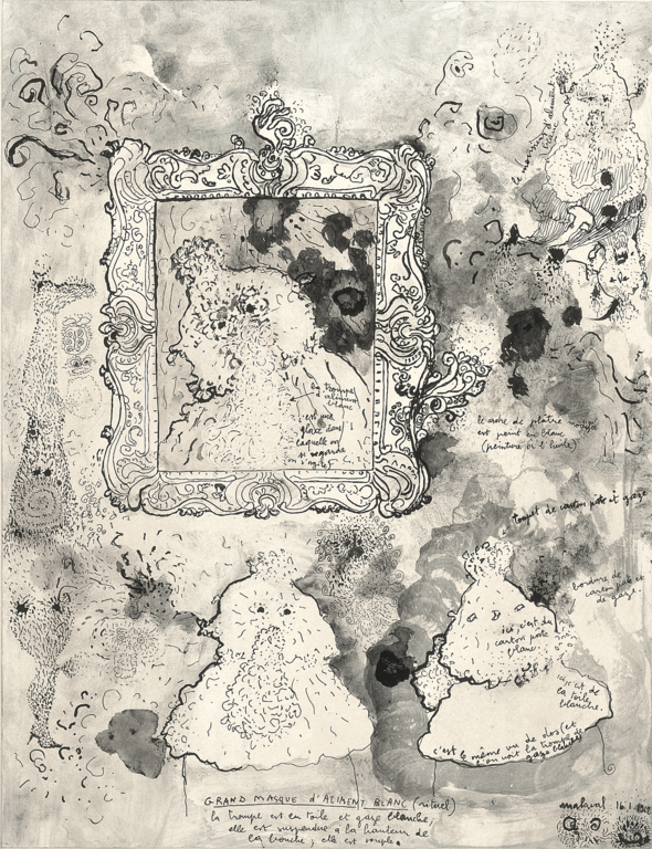 Catalogue raisonné, Robert Malaval, Grand Masque d'Aliment Blanc (rituel) - 1962