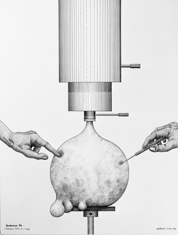 Catalogue raisonné, Robert Malaval, Projecteur tactile 3D (expérience tactile de l'image) - 1965