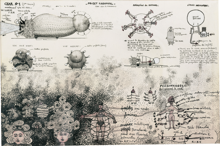 Catalogue raisonné, Robert Malaval, Projet de carnaval : char n°1 (première version) - 1964