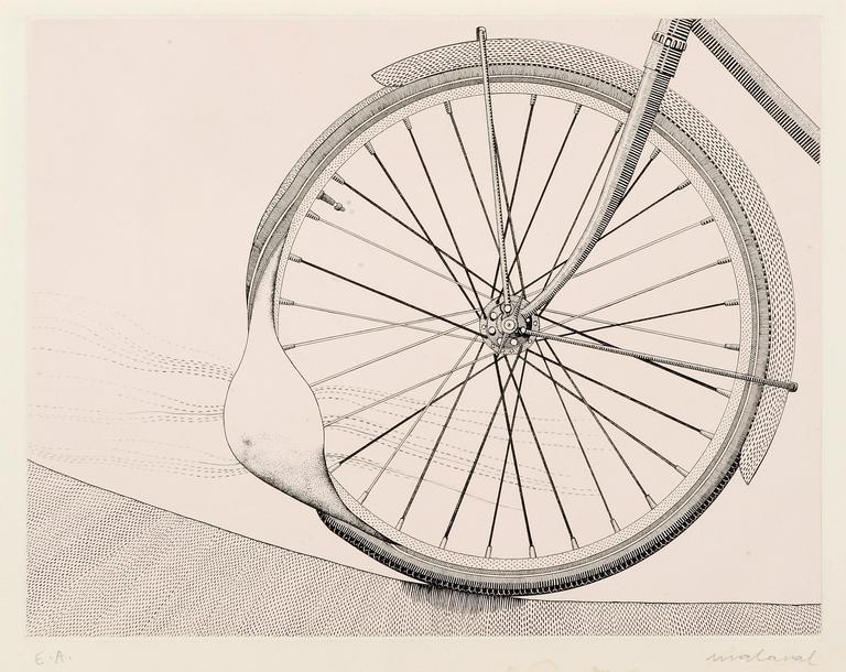 Catalogue raisonné, Robert Malaval, Roue de vélo - 1970