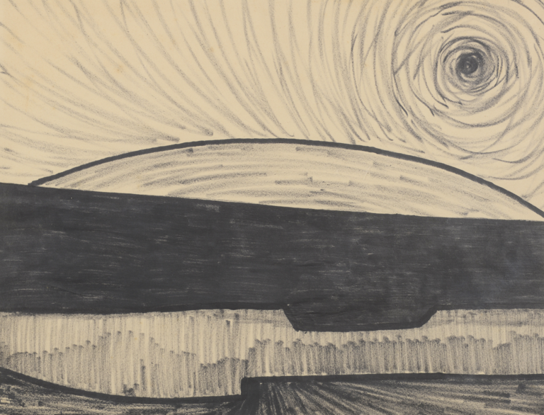 Catalogue raisonné, Robert Malaval, Sans titre, feutre soleil noir - 1958