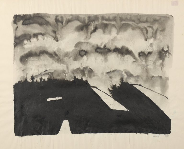Catalogue raisonné, Robert Malaval, Sans titre, lavis paysage - 1959