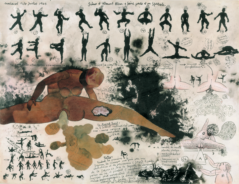 Catalogue raisonné, Robert Malaval, Scène d'Aliment Blanc à faire partie d'un spectacle - 1973