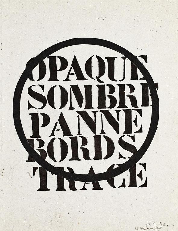 Catalogue raisonné, Henri Foucault, Mots 1 - 1990