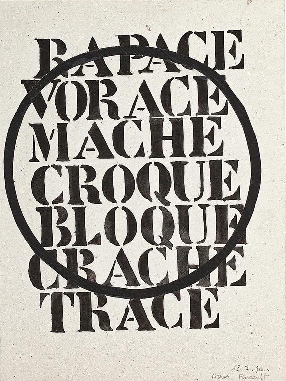 Catalogue raisonné, Henri Foucault, Mots 2 - 1990