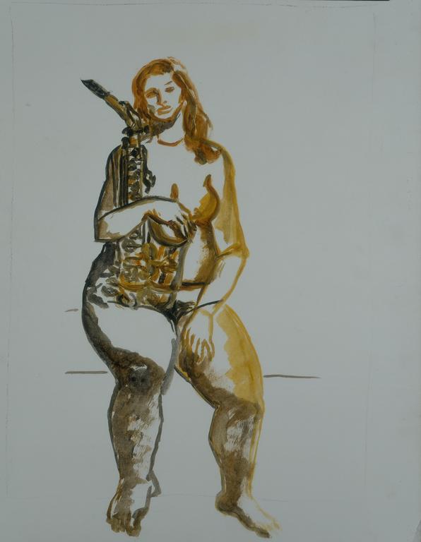 Nu féminin au saxophone