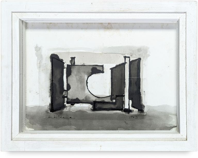 Catalogue raisonné, Francesco Marino di Teana, Hommage à Alexandre Encre de chine, Croquis de la cité du futur — 1963