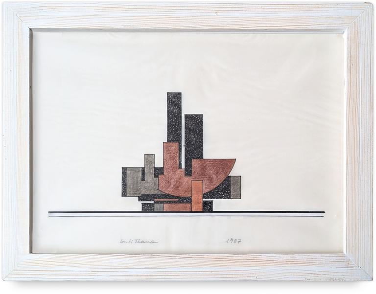 Catalogue raisonné, Francesco Marino di Teana, Hommage à Filippo Brunelleschi, Série de travaux préparatoires 2/7 — 1987