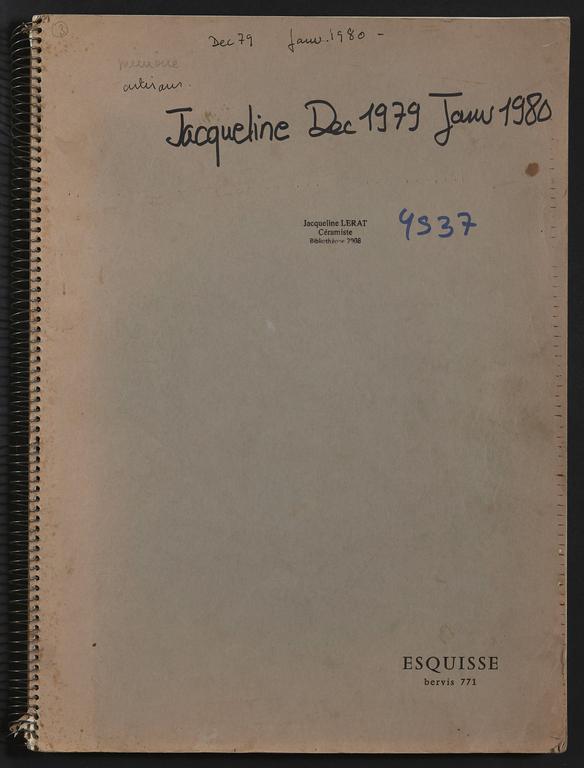 Catalogue raisonné, Jean & Jacqueline Lerat, Carnet Jacqueline Lerat 4537 — 1979 - 1980