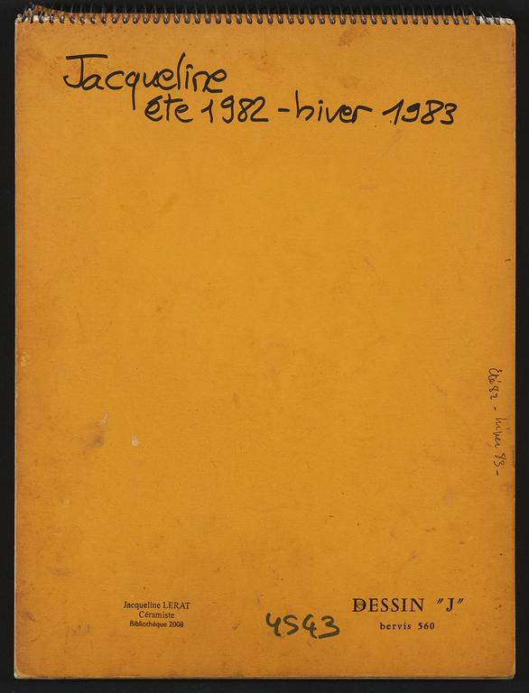 Catalogue raisonné, Jean & Jacqueline Lerat, Carnet Jacqueline Lerat 4543 — 1982 - 1983