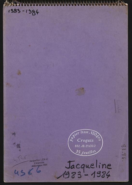 Catalogue raisonné, Jean & Jacqueline Lerat, Carnet de Jacqueline Lerat -- 4546 — 1983 - 1984