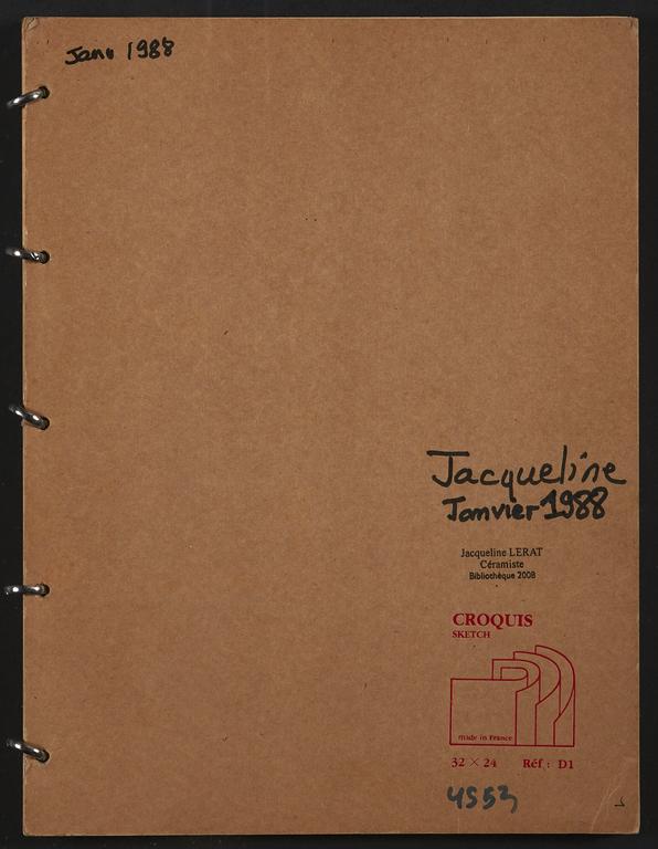 Catalogue raisonné, Jean & Jacqueline Lerat, Carnet Jacqueline Lerat 4553 — 1988