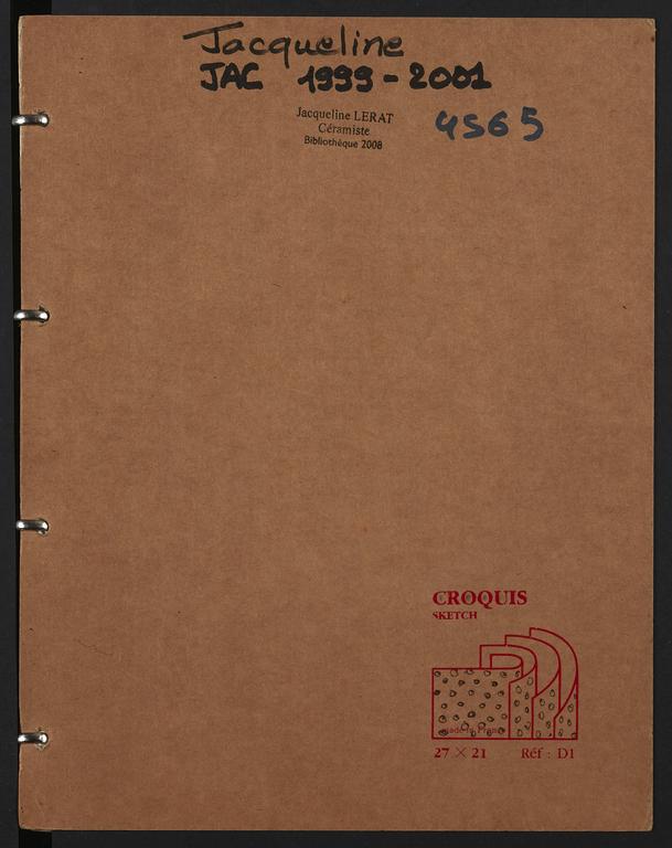 Catalogue raisonné, Jean & Jacqueline Lerat, Carnet Jacqueline Lerat 4565 — 1999 - 2001