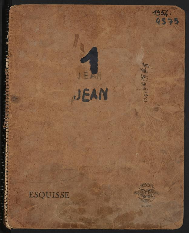 Catalogue raisonné, Jean & Jacqueline Lerat, Carnet N°1 Jean Lerat 4575 — 1954.