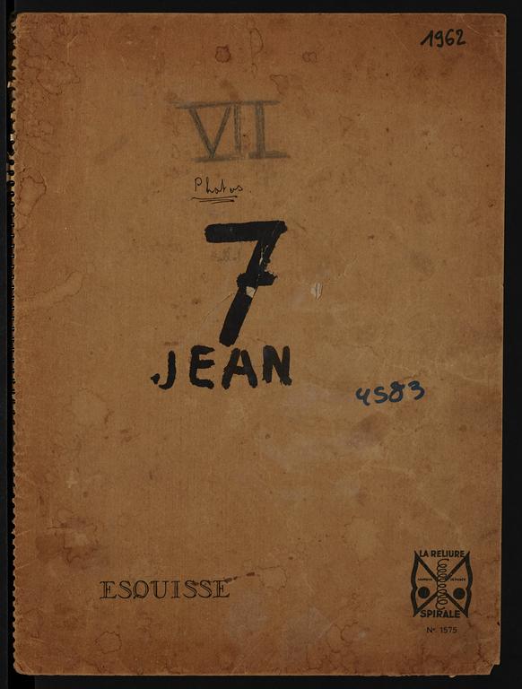 Catalogue raisonné, Jean & Jacqueline Lerat, Carnet N°7 de Jean Lerat 4583 — 1962