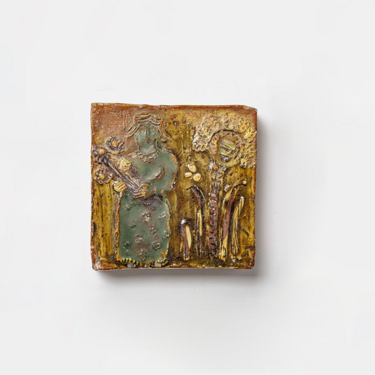 Catalogue raisonné, Jean & Jacqueline Lerat, Femme verte au bouquet (carreau), 1943