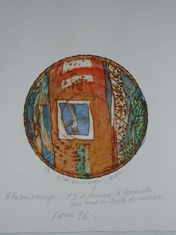 Catalogue raisonné, , Bleu sur orangé