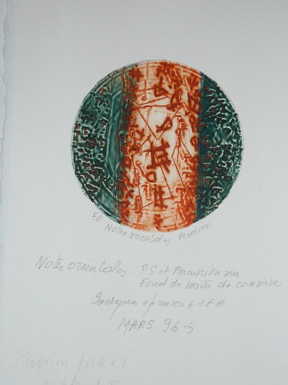 Catalogue raisonné, , Notes orientales 
