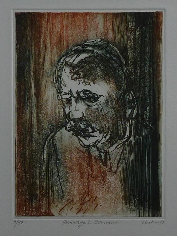 Catalogue raisonné, , Hommage à Bonnard II [tête d’homme moustachu tourné vers la gauche]