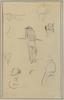 homme appuyé sur un mur et cinq études, 1884-1888