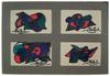 1) compo oiseau 2) compo oiseau 3) personnage 4) personnage, feutre