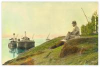 Photo Armenag Gamsaragan devant le Nil, autour de 1925