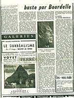 Article non signé, photo du buste de Roger Vailland