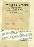 Critique dans Jardin des Arts, Mai 1958