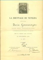 Invitation à la Biennale de Venise Avril 1938
