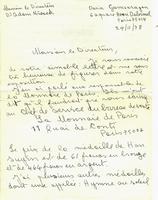 Lettre manuscrite Daria Gamsaragan au Musée de la médaille Varsovie 1978 -1