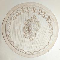 Marcel Schwob ébauche revers, tête de lion Masque Plâtre D= 27 cm © Collection Daria Gamsaragan Estate