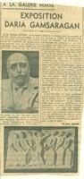 Boghos Pacha Article signé Etienne Mériel à l'occasion de l'exposition Daria Gamsaragan, galerie M.M.M. Le Caire 1938