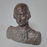 Buste de femme style classique, tête légèrement inclinée (1), H=15 cm Bronze marron 