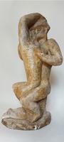 Couple enlacé plâtre (1) socle plâtre intégré H=40 cm 