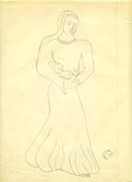 Dessin sur calque pour une porteuse de fruits 31x37 cm (2) 