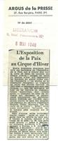 Exposition de la paix au Cirque d'hiver 1949