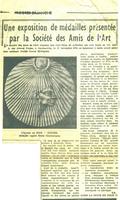Exposition médailles à la Société des Amis de l'Art à Garden City, Le Caire Egypte 1979
