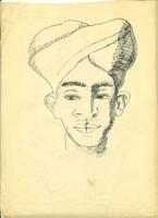 Jeune homme au turban dessin calque 24x31 cm (2) 