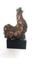 Coq bronze marron, socle noir (2) 