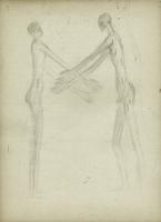 Dessin du Couple, Papier épais, 27x36 cm 