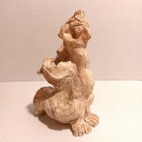 Figure zoomorphe avec des ailes et un bec crochu plâtre H=20cm