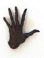 Main sans socle L=12 cm broze marron foncé 