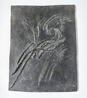 Plaque Oiseau des cavernes, bronze marron 19 x 24 cm 