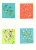 Quatre cartes de voeux Bonne Année série bouquets 1 (Planche A4) 